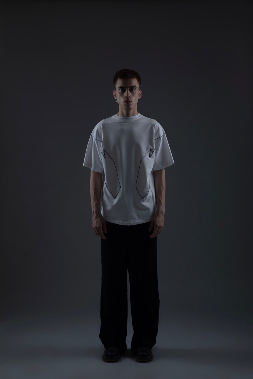MONO PIPED TEE WHITE