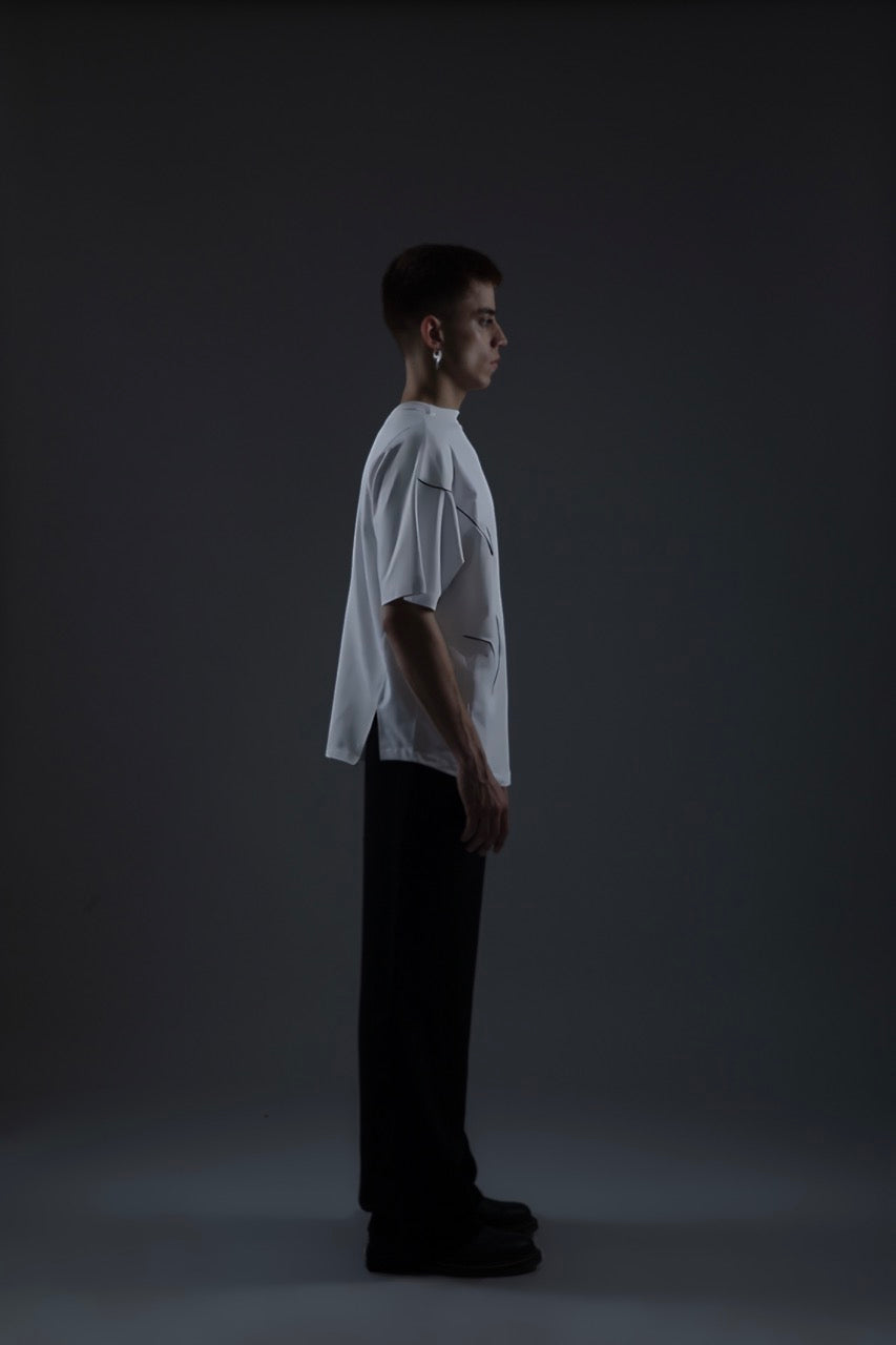 MONO PIPED TEE WHITE