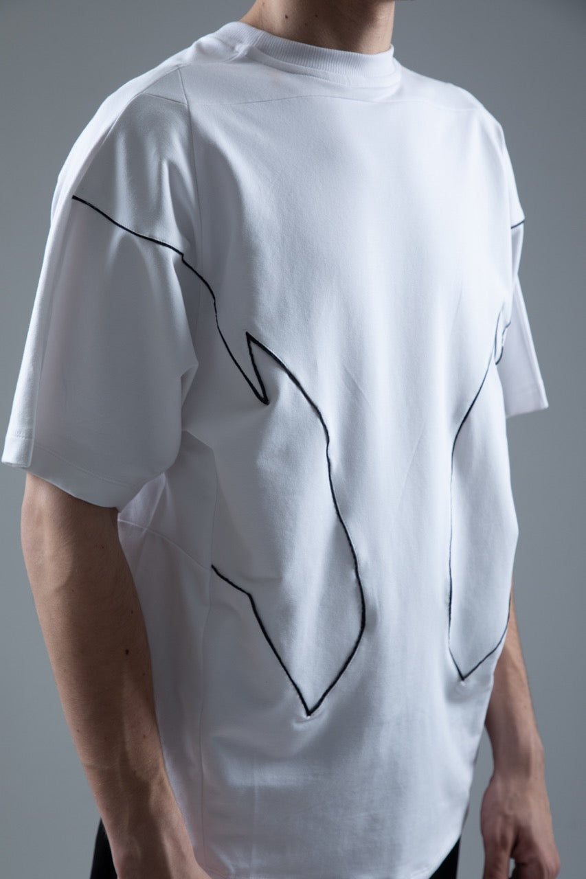 MONO PIPED TEE WHITE