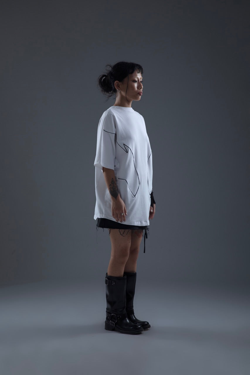 MONO PIPED TEE WHITE