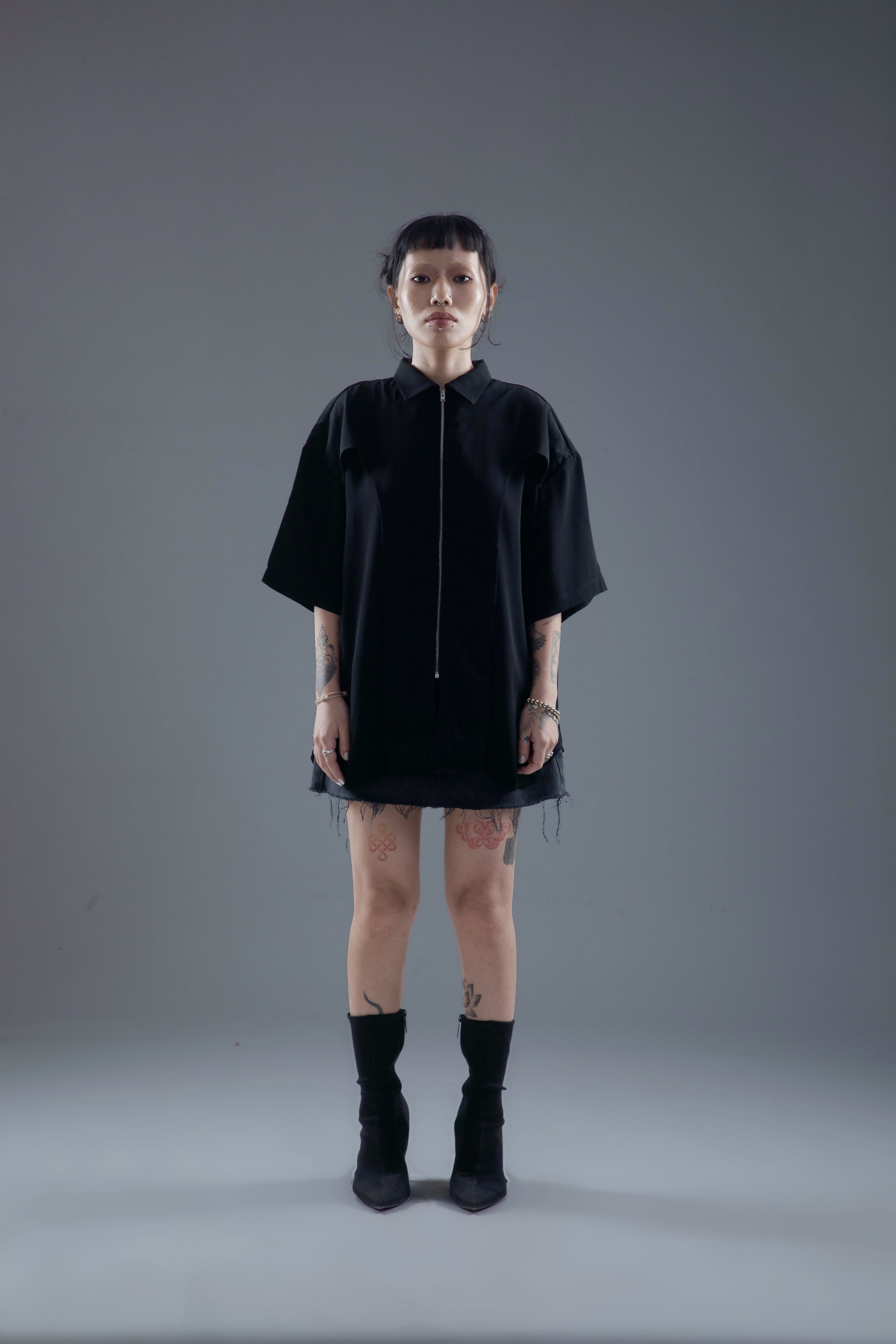 HALF SLEEVE ZIP SHIRT