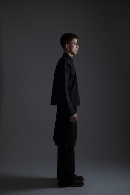 DROP SHOULDER PLEATED SHIRT