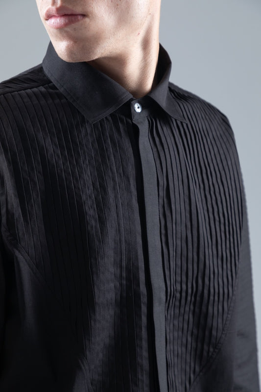 DROP SHOULDER PLEATED SHIRT