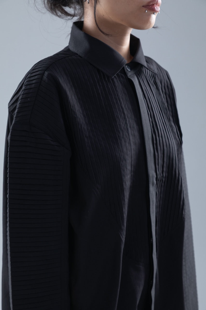 DROP SHOULDER PLEATED SHIRT