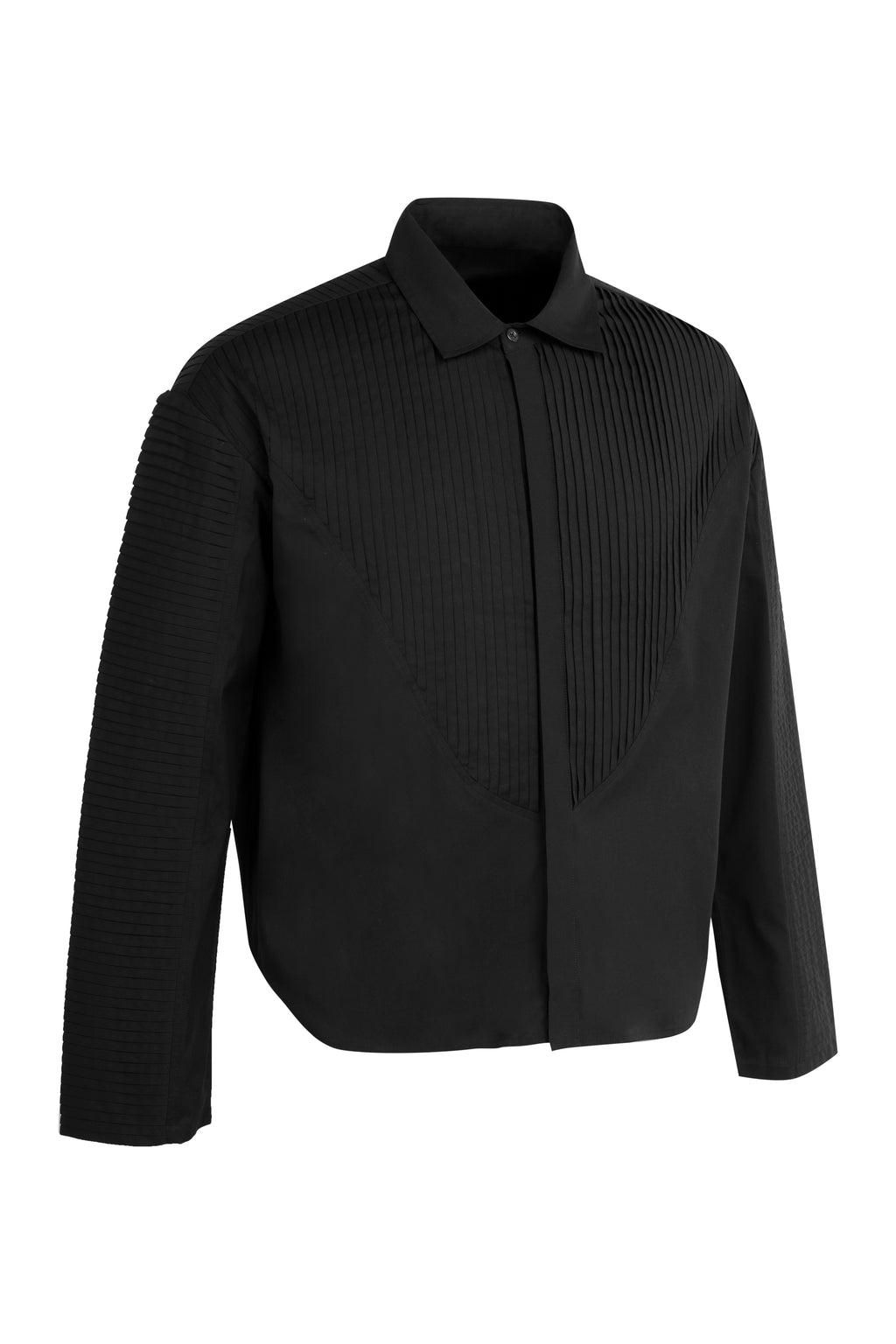 DROP SHOULDER PLEATED SHIRT