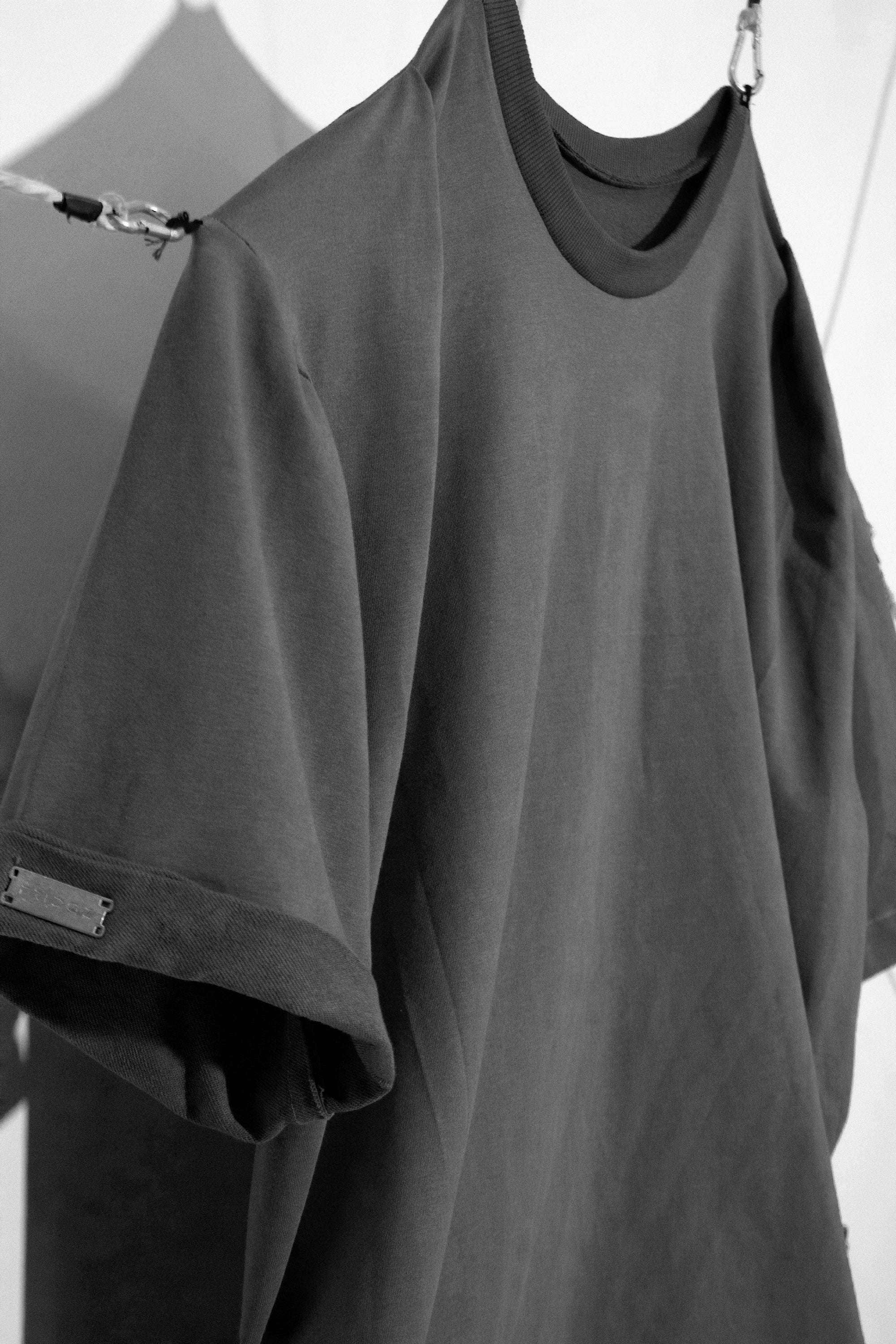 Grey Pleated Tee