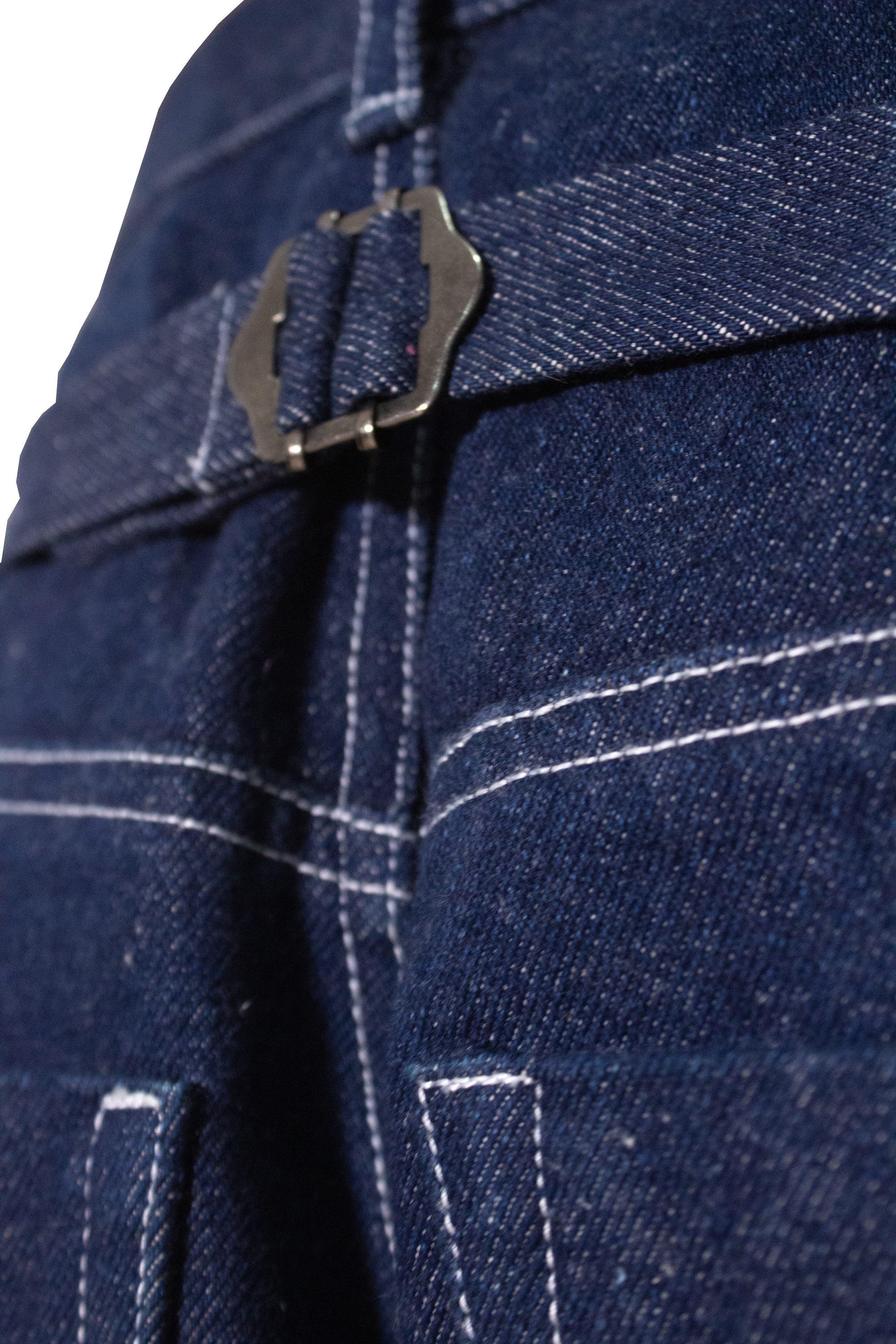 Blue open panel denim
