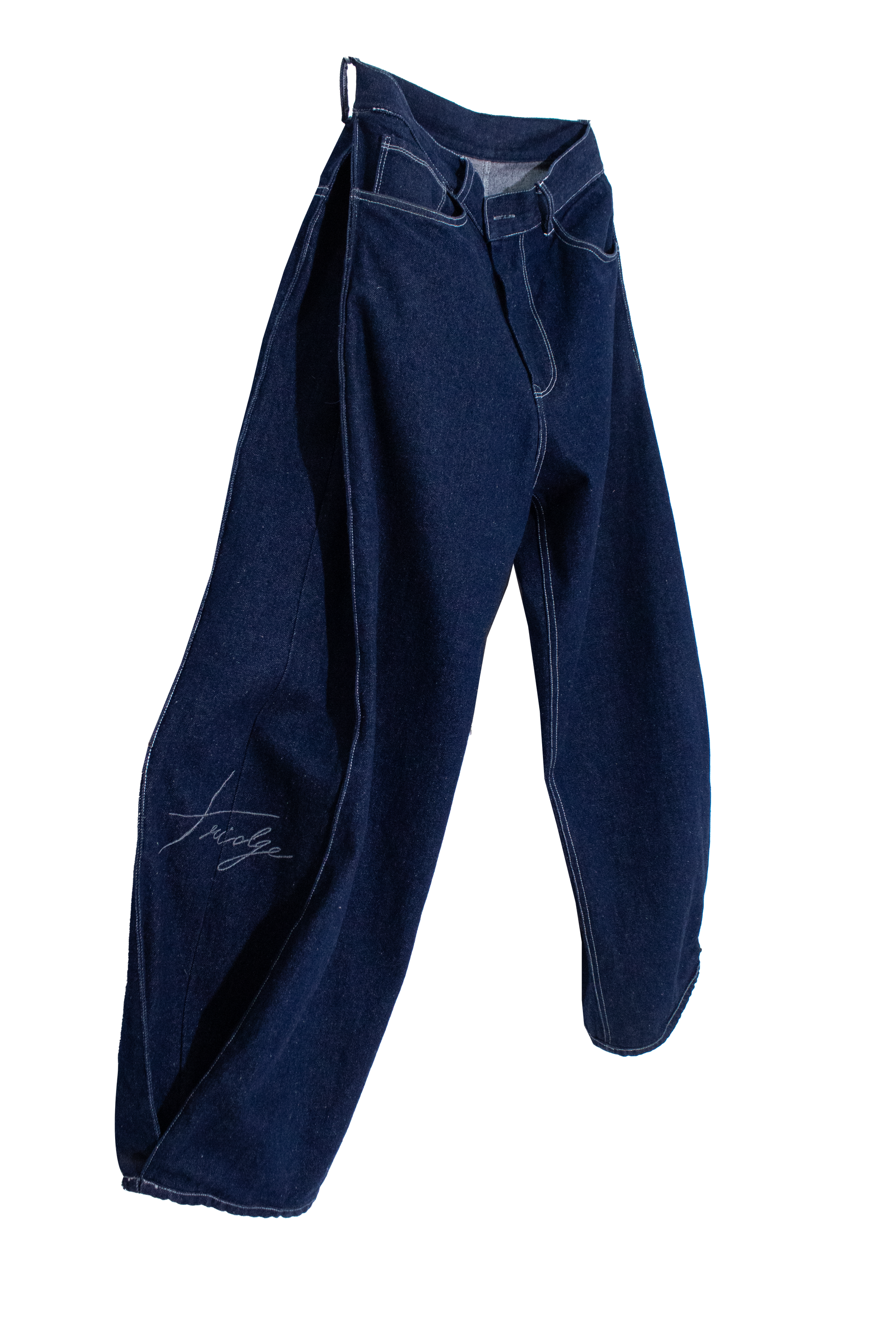 Blue open panel denim