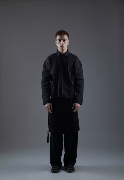 DROP SHOULDER PLEATED SHIRT
