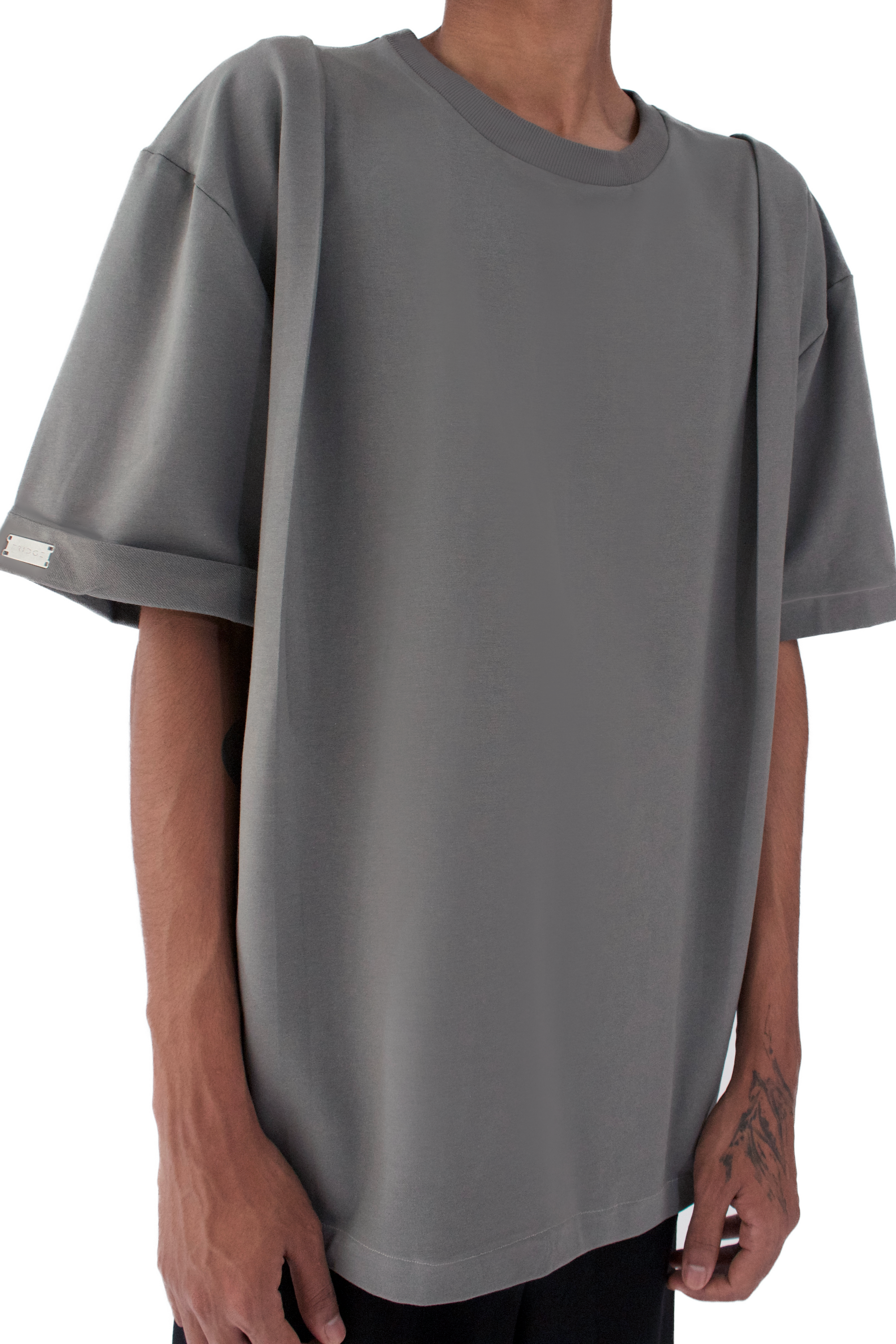 Grey Pleated Tee