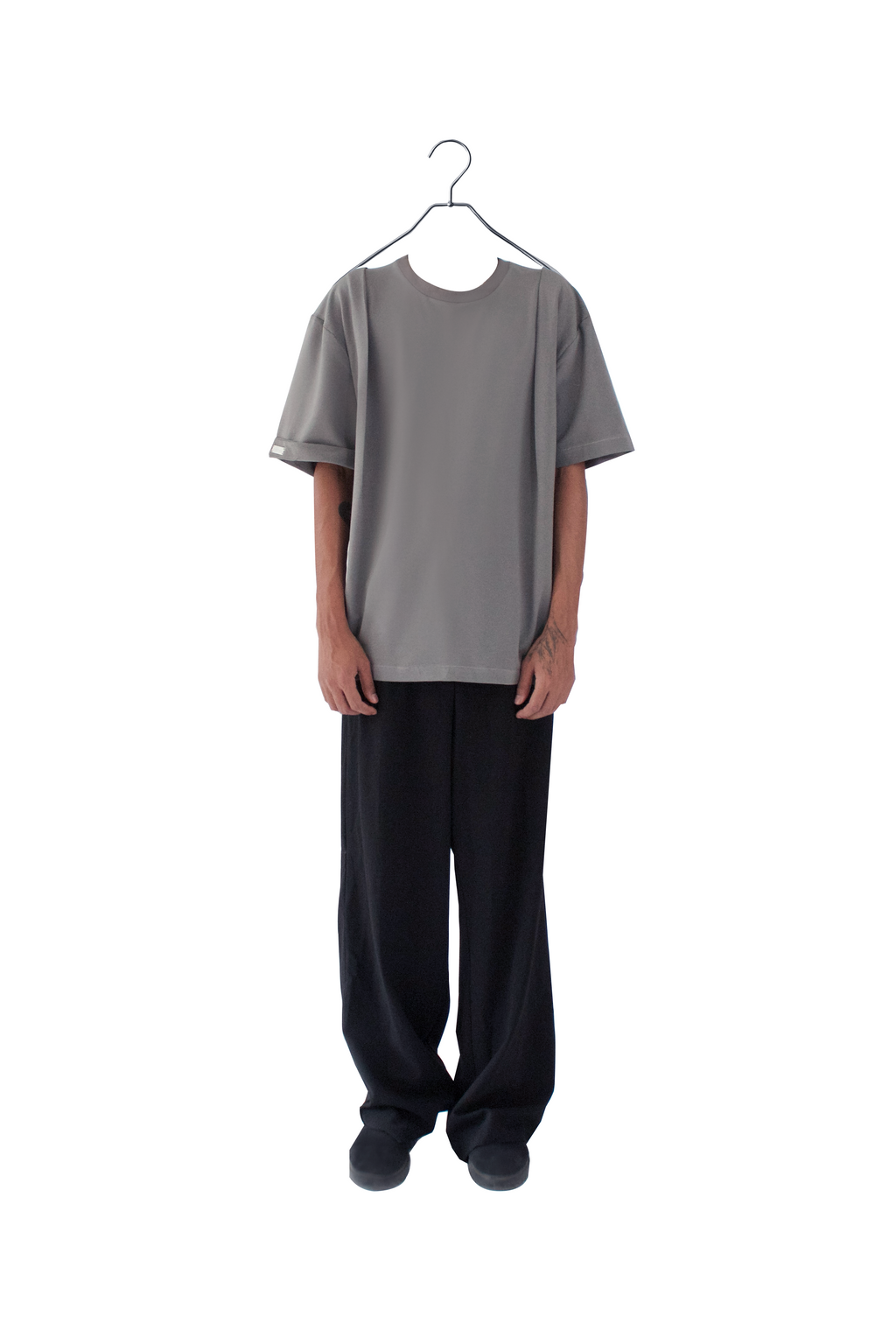 Grey Pleated Tee