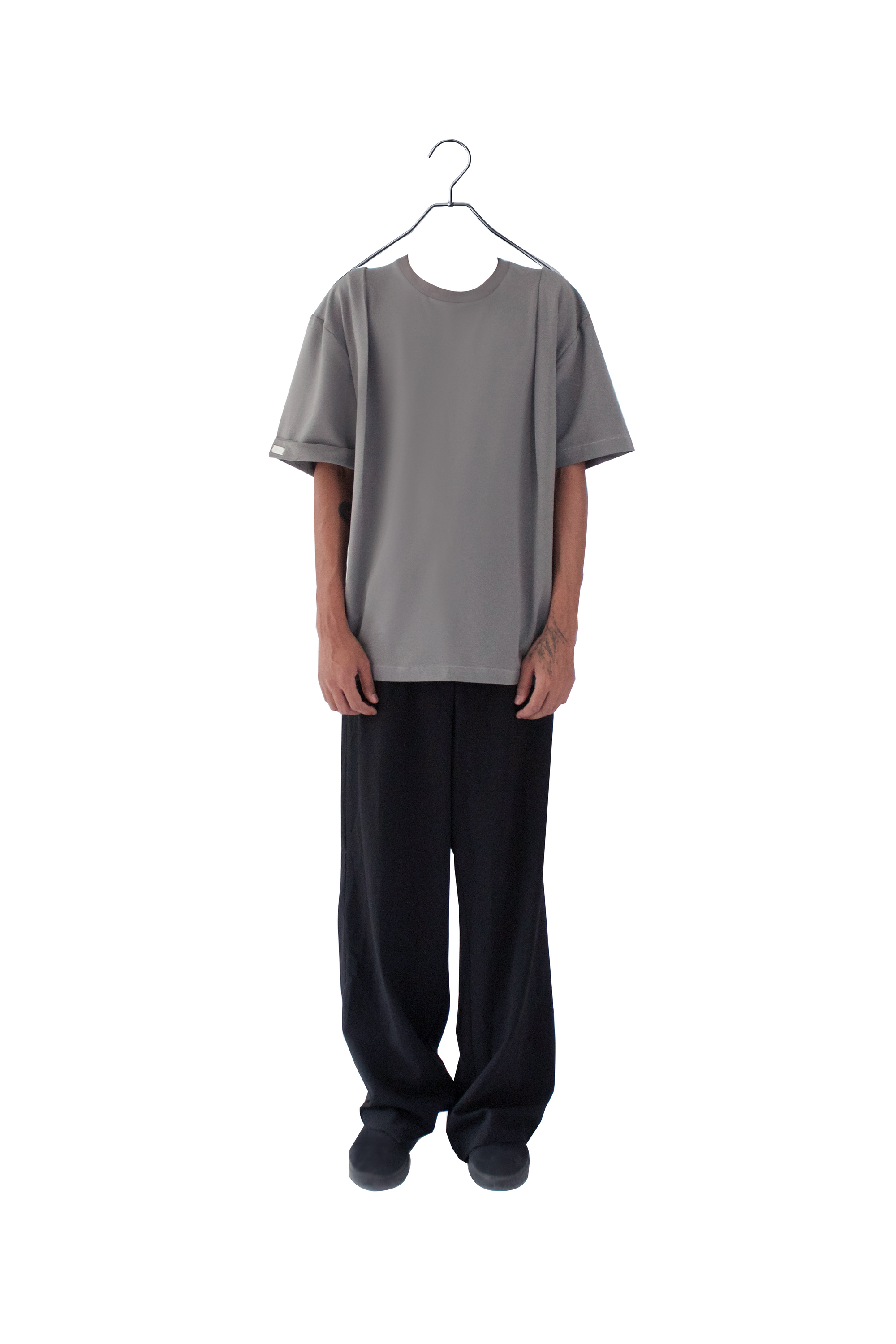 Grey Pleated Tee