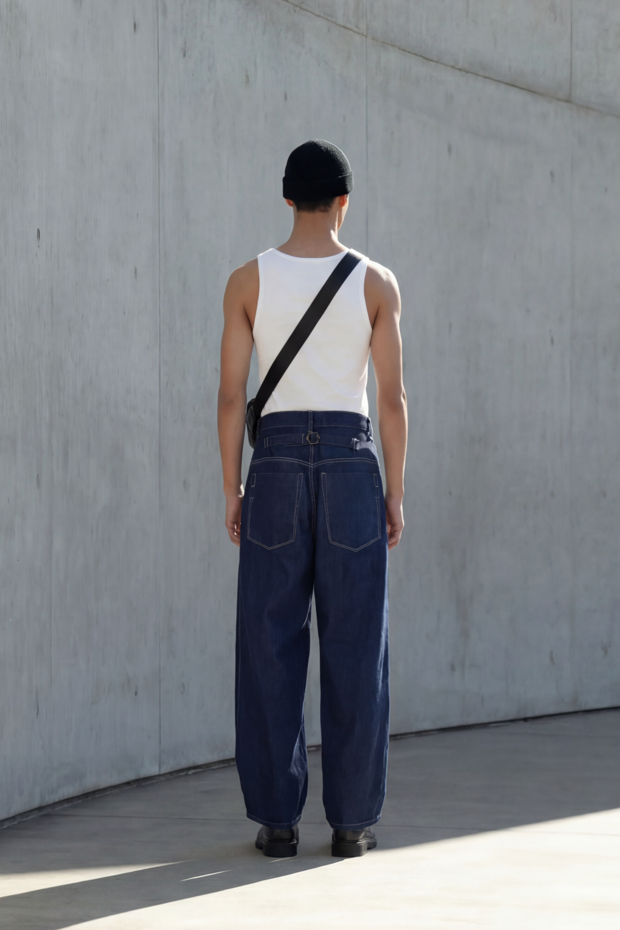 Blue open panel denim